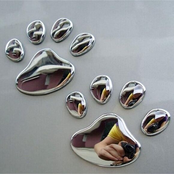 2PCS/Set 3D Cool Paw Print Car Stickers Dog & Cat Footprint Decals - Picture 3 of 10